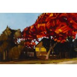 Pavel Daciuk (b. 1977, Parchev), Red maple - village in autumn, 2026