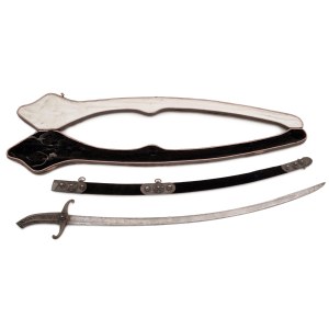 Gift sabre in silver mount in leather case