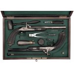 Paired percussion pistols in cartridge, Imbert, Marseille