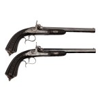Paired percussion pistols in cartridge, Imbert, Marseille