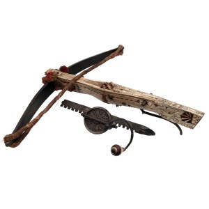 Hunting crossbow and hever