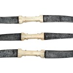 Three Sudanese haladie daggers with double blades