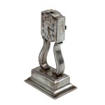 Small silver Viennese table clock