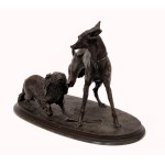 Greyhound and King Charles Spaniel by Pierre-Jules Mene