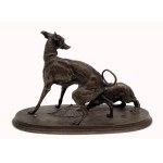 Greyhound and King Charles Spaniel by Pierre-Jules Mene