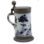 Baroque faience jug with painting of architecture