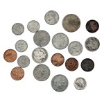 20 coins from the USA, 1 dime from 1919, etc.