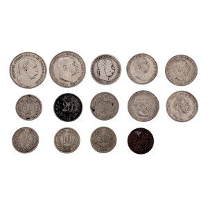 14 Austro-Hungarian coins, crown system