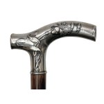 Art Nouveau spatula made of Makasar ebony with silver handle