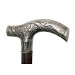 Art Nouveau walking stick made of palm wood