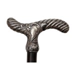 Ebony spatula with silver handle