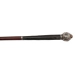 Mahogany wand with silver handle and watch