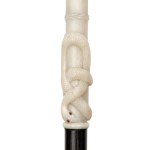 Spatula with carved bone handle
