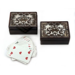 Card boxes with metal marquee