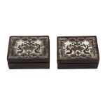 Card boxes with metal marquee
