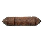 Casing made of cocoyam nut shell