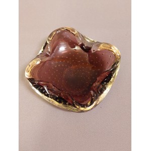 Murano Glass Bullicante Type Glass Platter Bowl