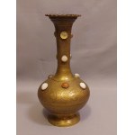 HLS India Brass Vase Natural Agates