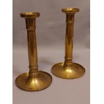 Old Candlesticks Brass Column Candlestick Set