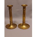 Old Candlesticks Brass Column Candlestick Set