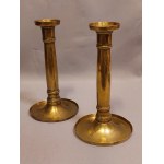 Old Candlesticks Brass Column Candlestick Set