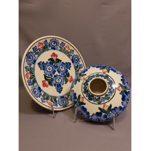 Faience Works Circle Vase + Plate Patera Nouveau