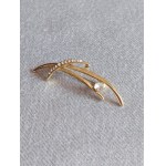Grass Brooch With Zircons Brooch