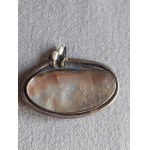 Silver Brooch Brooch "Pond" Pearl mother-of-pearl