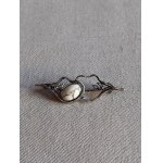 Artistic Silver Brooch with Natural Howlite