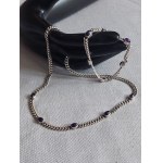 Silver Set With Amethysts Necklace + Bracelet