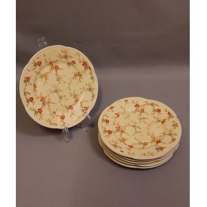 Porcelain Ćmielów Dessert Plates Art Deco Years 30s