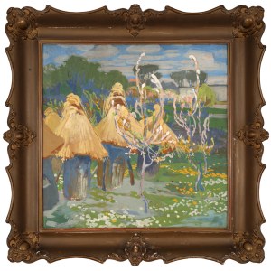 Henryk UZIEMBŁO (1879-1949), Wiosna - ule w pejzażu