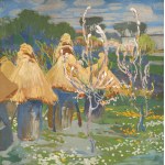 Henryk UZIEMBŁO (1879-1949), Wiosna - ule w pejzażu