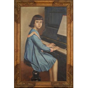 Jan STĘPIEŃ (1895-1976), Girl at the Piano (1934)