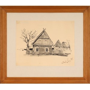 Wiktor ZIN (1925-2007), Kurpie cottage (1985)