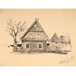 Wiktor ZIN (1925-2007), Kurpie cottage (1985)