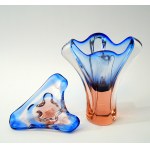 Vaso e alzatina in vetro - Huta Chribska - J. Hospodka