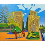 Prof. Czeslaw Tumielewicz (b. 1942), Painter and model in Oliva Park, 2024
