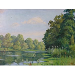 E. Weitkuhn – Landschaft im Schilf am Teich
