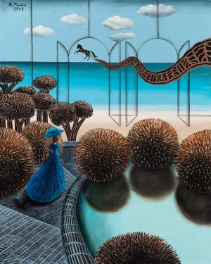 Agata Padol (ur. 1964), 'Dziewczyna z niebieską parasolką', 2023