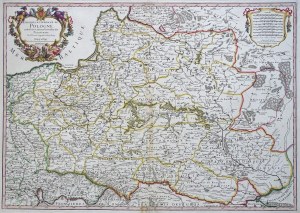 Rzeczpospolita Polska Litwa Ukraina 'ESTATS DE LA COURONNE DE POLOGNE' Sanson Jaillot 1708