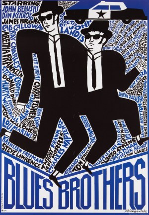 proj. Andrzej KRAJEWSKI (1933-2018), Blues Brothers, 2012 (plakat z autografem)