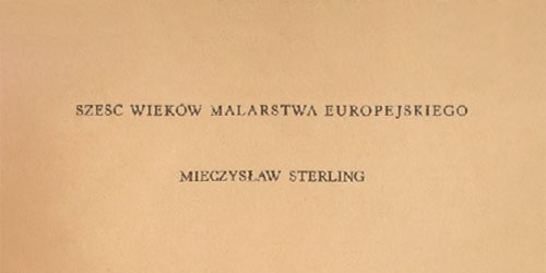 Mieczysław Sterling, Historia malarstwa włoskiego