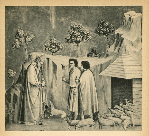 Giotto. Joachim udaje się do pasterzy, r. 1303-1305. Cappella dell’Arena. Padwa