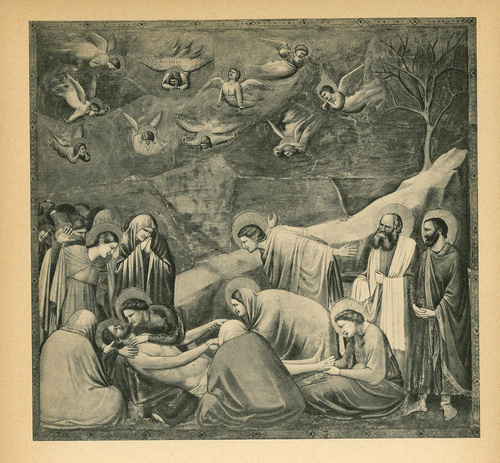 Giotto. Opłakiwanie Chrystusa, r. 1303 - 1305. Capella dell’ Arena. Padwa