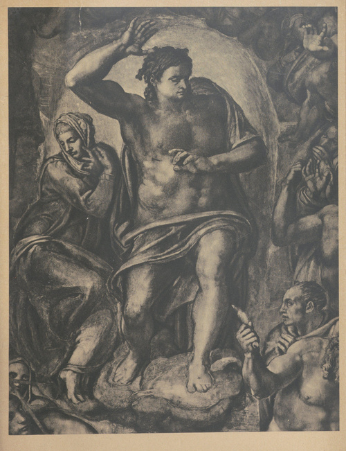 Michał Anioł Buonarrotti. Chrystus i Matka Boska. Fragment Sądu Ostatecznego. Kaplica Sykstyńska. 1533 - 1541. Rzym, Watykan