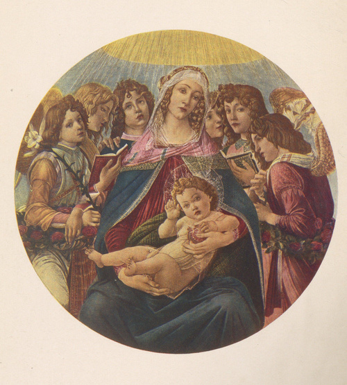 SANDRO BOTTICELLI. MADONNA Z OWOCEM GRANATU. FLORENCJA. GALERIA UFFIZI