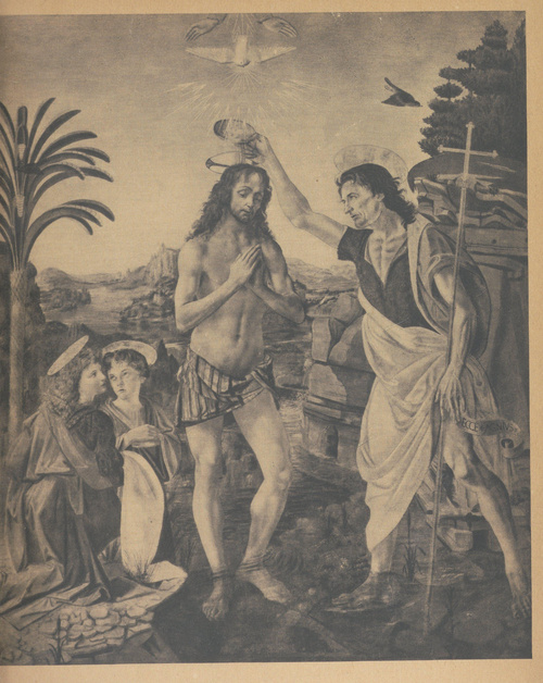Andrea del Verrocchio. Chrzest Chrystusa. Ok. 1470. Florencja, Galeria Uffizi
