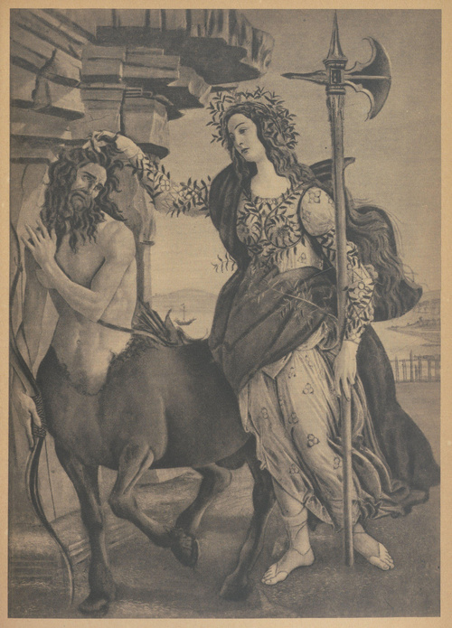 Sandro Botticelli. Pallas i Centaur. Ok. 1470-1473. Florencja, Galeria Uffizi