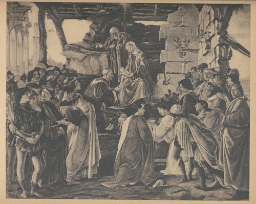 Sandro Botticelli. Pokłon Trzech Króli. 1477 - 1478. Florencja, Galeria Uffizi
